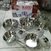 Jual Panci set (8 pcs) Suggo Stainless Steel Murah