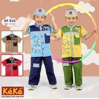 KP 443 Baju Muslim Keke Koko Anak Lengan Pendek Katun Branded