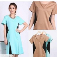 Jual Cyeyasa Two Tone Pleated Mini Dress - Green Murah