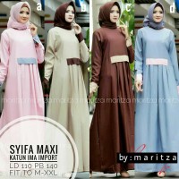 Jual Long Dress Maxi Wanita Muslim cantik polos syifa fit XXL jumbo Murah