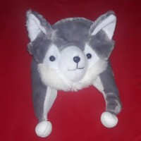 Jual Topi/Kupluk Hewan Kucing Abu - Grey Cat Animal Hat Kado Ulang Tahun Tp Murah