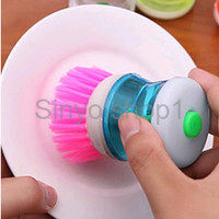 Jual grosir Alat sikat panci inovatif dispenser sabun cair brush soap dapu Murah