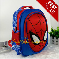 Jual Tas Spiderman 3D (Biru) - Tas Ransel Anak Murah