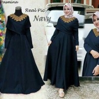 Jual 08772 Gamis Pesta Ranisa Navy / Baju muslim / Hijab / Maxi / Dress Murah