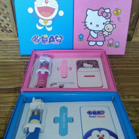 Jual Terlaris DORAEMON POWERBANK GIFT SET TONGSIS KABEL MINI KADO UNIK LUCU Murah