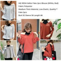 Jual HQ 18554 Halter Fake 2pcs Blouse Murah