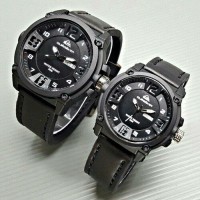 Jual JAM TANGAN COUPLE QUIKSILVER TALI KULIT COKELAT TEBAL T Murah Murah