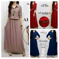 Jual atk Maxi dress hijab syari polos simple elegan gaun pe Murah Murah