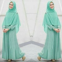 Jual atk Maxi Oki Hijau dress terusan gamis syari polos hija Diskon Murah
