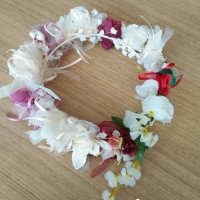 Jual Flower crown full flower with white and red flower Murah