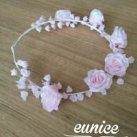 Jual Flower crown pink muda Murah