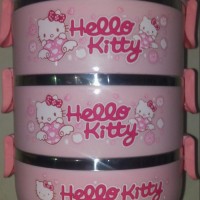 Jual Lunch box / Rantang stainless susun 3 Hello kitty Diskon Murah
