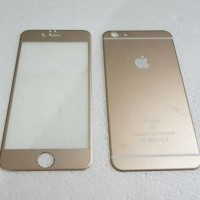 Jual Iphone 6/6S (2 in 1) Premium 3D Glass Gold with camera protector Gol Murah