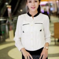 Jual .Kemeja Tria Broken white SW. kemeja wanita twiscone broken white Murah