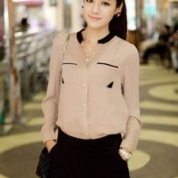 Jual .Kemeja Tria Cream SW. kemeja wanita twiscone cream Murah