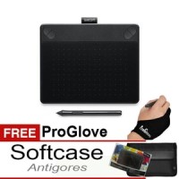 Jual Intuos COMIC HITAM CTH490/K1 BONUS :SOFTCASE, Antigores & Gloves Murah