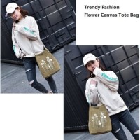 Jual Trendy Fashion Flower Canvas Tote Bag. / Tas Tote Trendy Murah