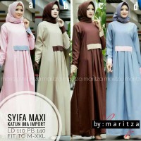 Jual Long Dress Maxi Wanita Muslim cantik polos syifa fit XXL jumbo Murah