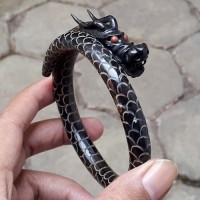 Jual Gelang Akar Bahar Ukiran Naga Bertanduk Black Coral #12 Murah
