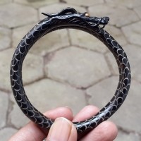 Jual Gelang Akar Bahar Ukiran Naga Bertanduk Black Coral #11 Murah