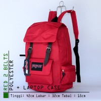 Jual TERBARU GET830 Tas Ransel Jansport Polyester 2 belts Merah 19M9 Murah
