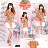 Jual NEW MODERN BATIK RIBBON KIMONO BLOUSE / BLOUSE BAJU BATIK KIMONO Murah
