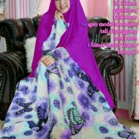 xl jumbo bigsize syari gamis kupu kupu butterfly set khimar syari'i
