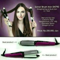 Jual Catokan rambut merk Sonar brush &straightener iron Sn-790 catokan 2in1 Murah