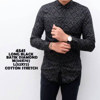 Jual kemeja batik pria songket modern hitam baju cowok slimfit kerja kantor Murah