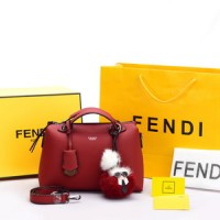 Jual Tas Fendi By The Way Calfskin Karlito Fur Ball Merah AP1031 Murah