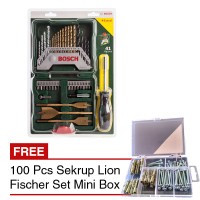 Jual Mata Bor BOSCH 41 pcs X-Line & Obeng Tangan & 100 Pcs Sekrup Fischer Murah