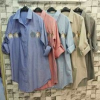 Jual Dress kemeja katun bordir import Murah