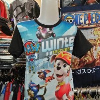 Jual Kaos/Baju Distro Anak Winter Rescues Marshall Fullprint 3D Paw Patrol Murah