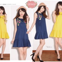 Jual SP17-4615 zara embroidered ruffle dress Murah