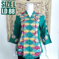 INBS072 Blouse Batik Lengan Panjang Baju Atasan Wanita Murah Kekinian