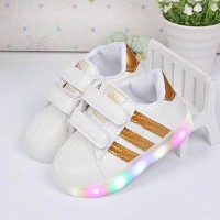 Jual Sepatu anak/LED adidas stripe- gold no. 31-35 Murah