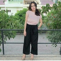 Jual PROMO bawahan celana panjang wanita kulot ribbon murah Murah