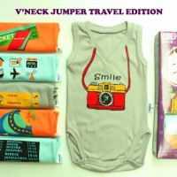 Jual kazel Vneck Jumper Bayi Travel Edition, Nyaman dan Lembut Murah