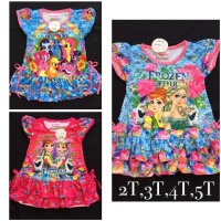 Jual Dress Daster Girl Little Pony, Frozen, Princess 0 - 4,5 tahun Murah