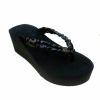 Jual NYV SENDAL WANITA WEDGES SPON GIOK HITAM Murah