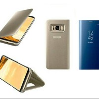 Jual Clear view standing cover for Samsung S7 edge auto-lock.. warna gold. Murah
