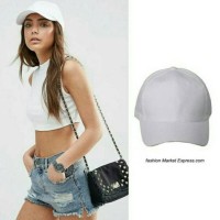 Jual Topi polos metal buckel putih kualitas bagus Murah