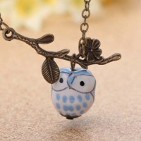 Jual Kalung Fashion Ceramic Owl Necklace S3P032 Murah
