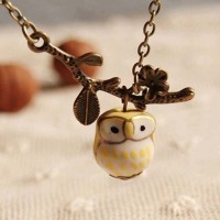 Jual Kalung Fashion Ceramic Owl Necklace S3P033 Murah