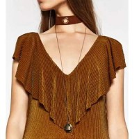 Jual Kalung Fashion Choker Metal Lock Long RBEAAB Murah