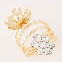 Jual Cincin Korea Hollow Flower Decorated Multilayer Design T56757 Murah