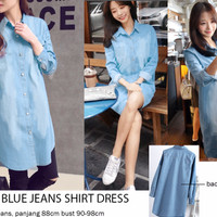 Jual Light Blue Jeans Shirt Dress Murah