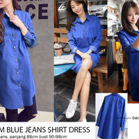 Jual Denim Blue Jeans Shirt Dress Murah