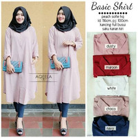 Jual The Best Baju Atasan Wanita Basic Shirt Tunik by Aqeela Murah