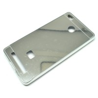 Jual Aluminium Bumper with Mirror Back Cover Xiaomi Redmi 3 Pro - Silver Murah